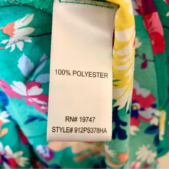 Counterparts Floral Green Blouse/Top - Large - Picture 7 of 7